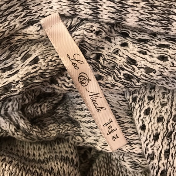 Leo Nicole Open Front Long Cardigan Sweater Womens Size Medium Grey - Picture 13 of 14